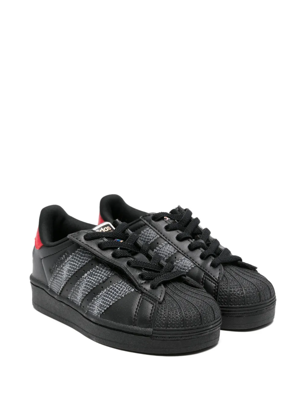adidas Originals Kids scale effect leather sneakers - Nero