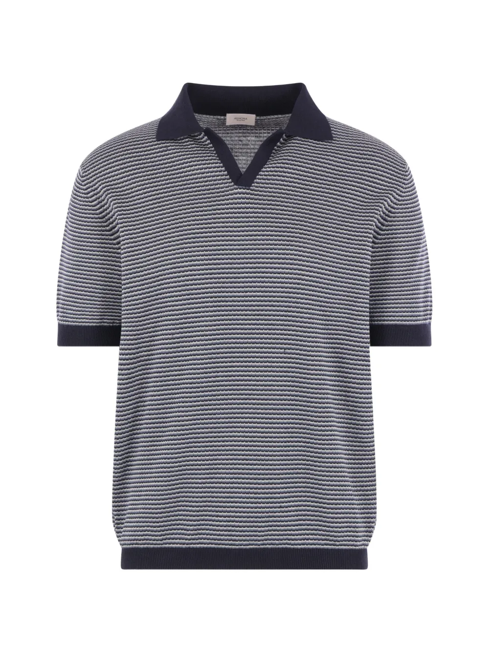 Agnona striped V-neck T-shirt - Blu