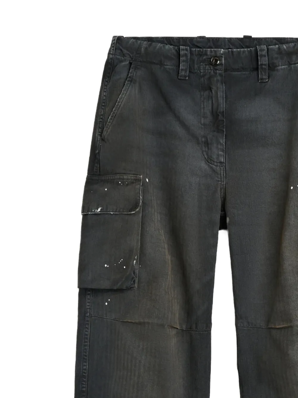 OUR LEGACY Peak cargo broek met visgraatpatroon Grijs