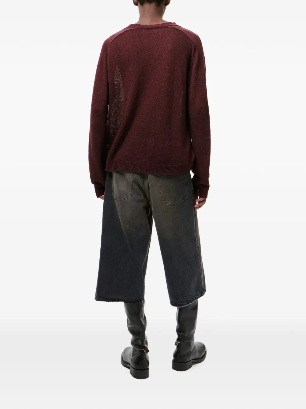 OUR LEGACY Rue V-neck Sweater in Brown, view 4