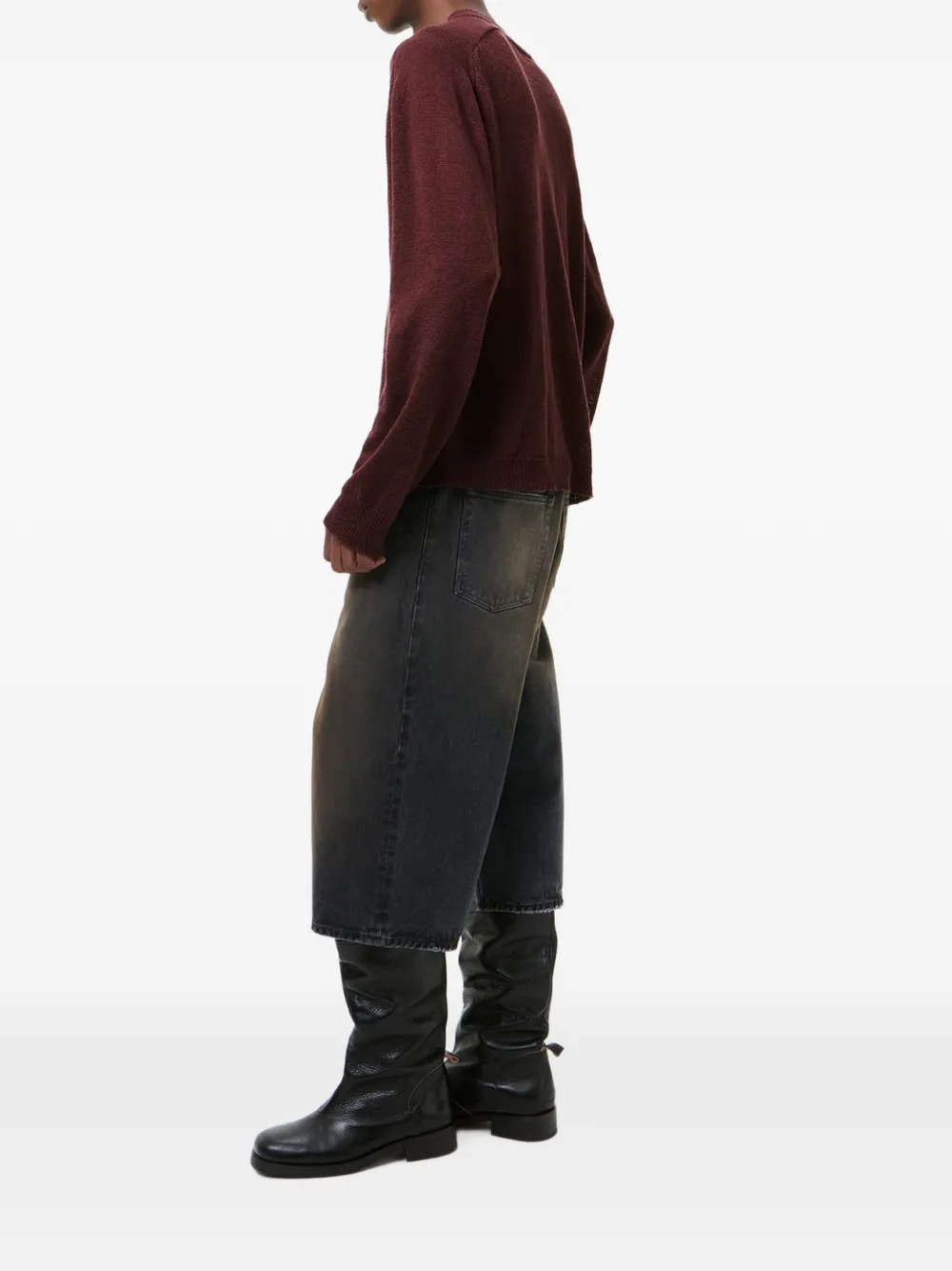 OUR LEGACY Rue V-neck Sweater in Brown, view 3