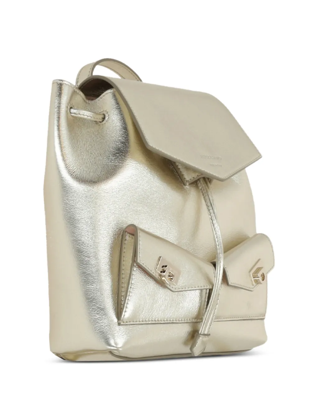 Ferragamo Leren rugzak met metallic afwerking Goud