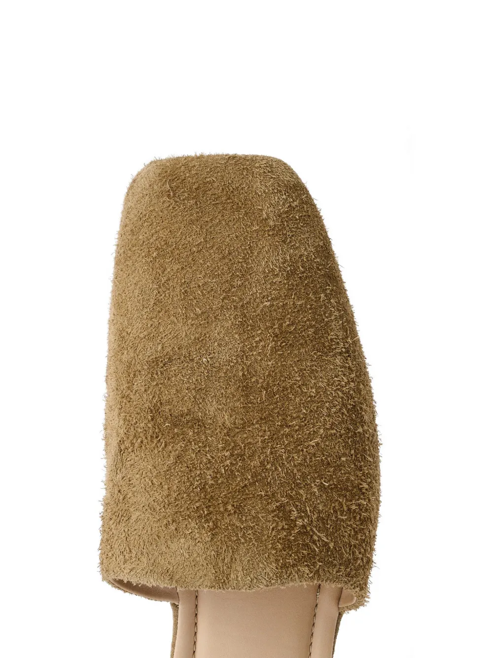 OUR LEGACY Suède slippers met spikkels Beige