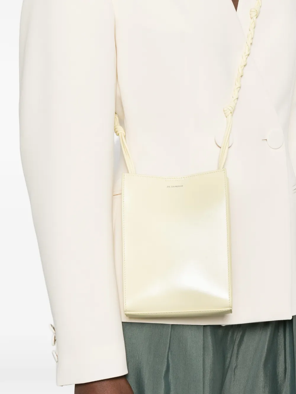 Jil Sander Tangle Fringe kleine crossbodytas Geel
