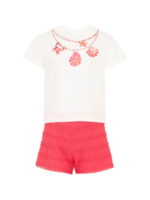 Mayoral set de shorts con volantes y estampado gráfico 