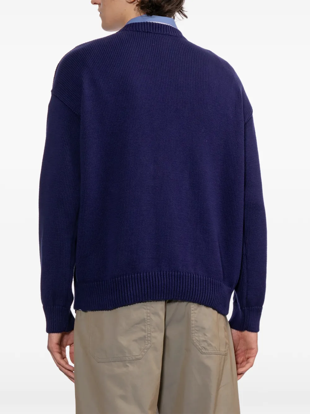 A.P.C. Trui met ronde hals en logo Blauw