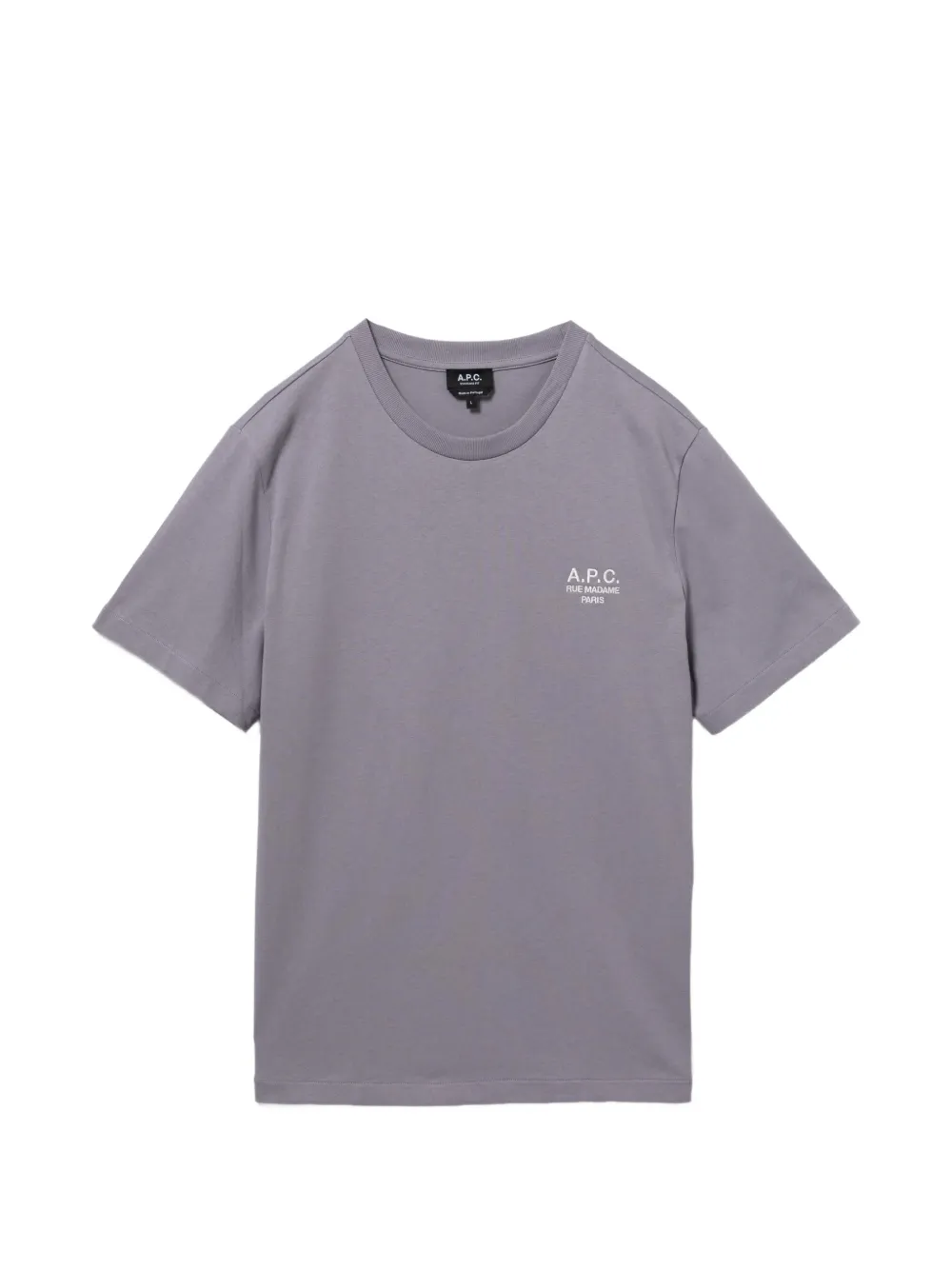 A.P.C. logo-embroidered round neck T-shirt - Grau
