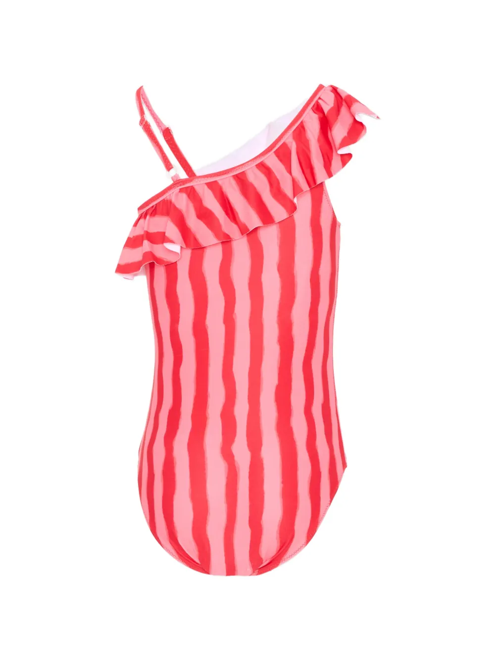 Mayoral Ruffled Striped Swimsuit - Red 