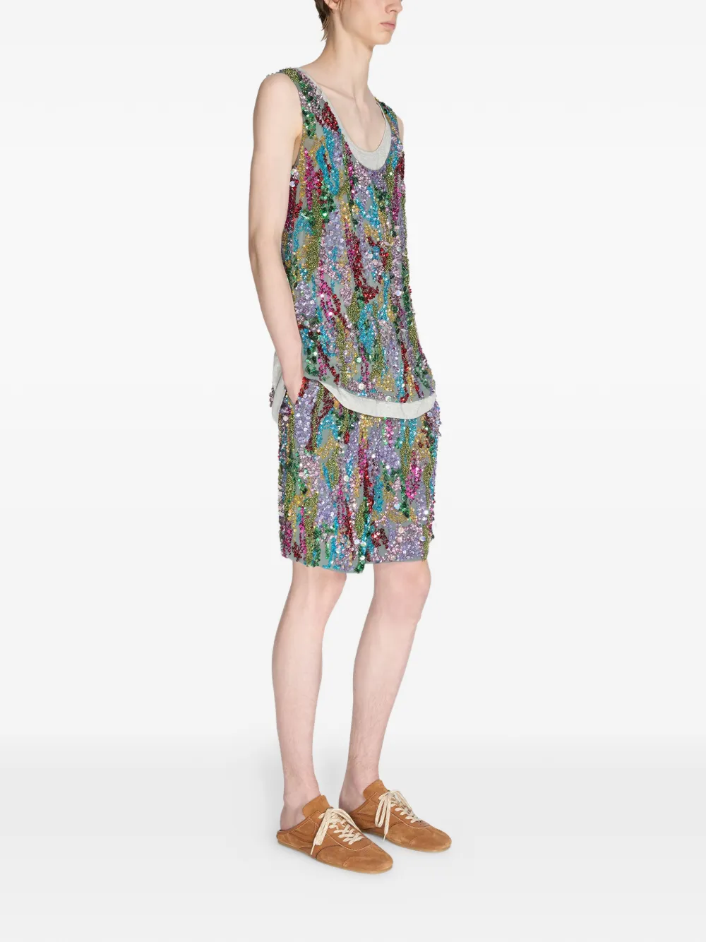  Dries Van Noten Sequin-embellished Shorts - Blue 
