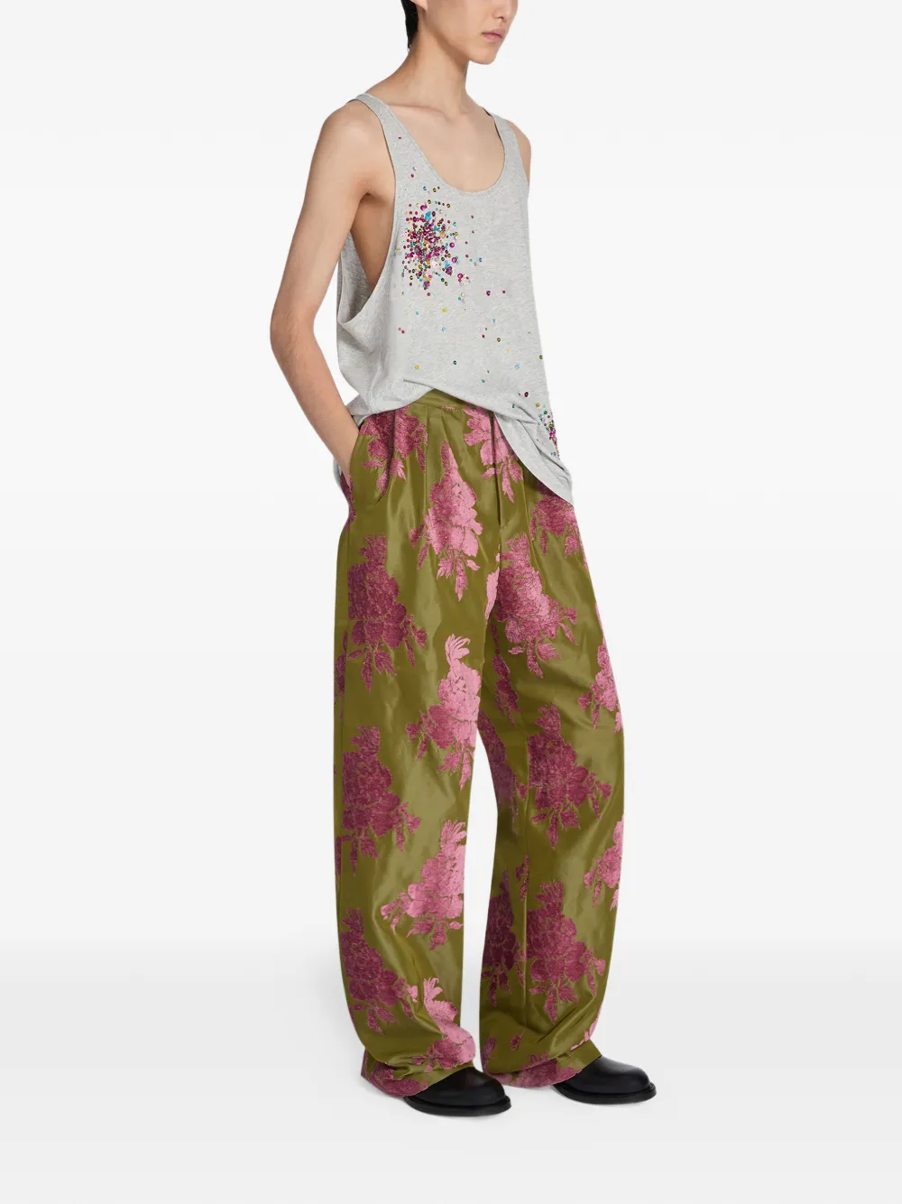  Dries Van Noten Sequin-embellished Tank Top - Grey 