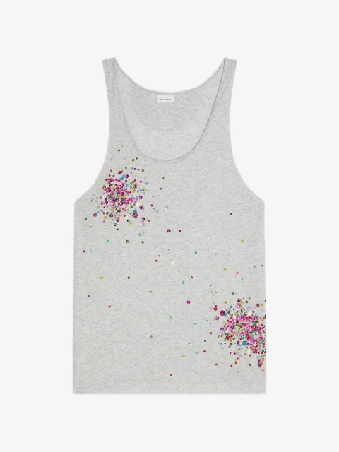 DRIES VAN NOTEN camiseta con detalle de lentejuelas
