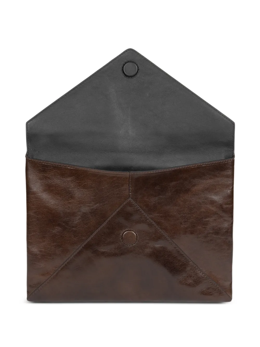  Dries Van Noten Leather Clutch Bag - Brown 