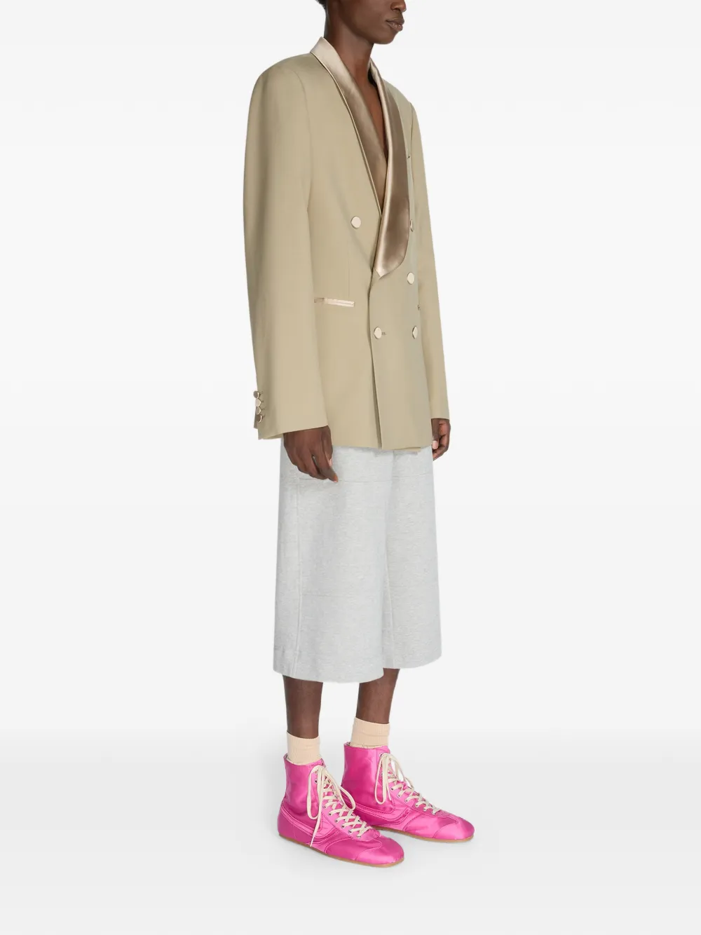  Dries Van Noten Tuxedo Double-breasted Blazer - Neutrals 