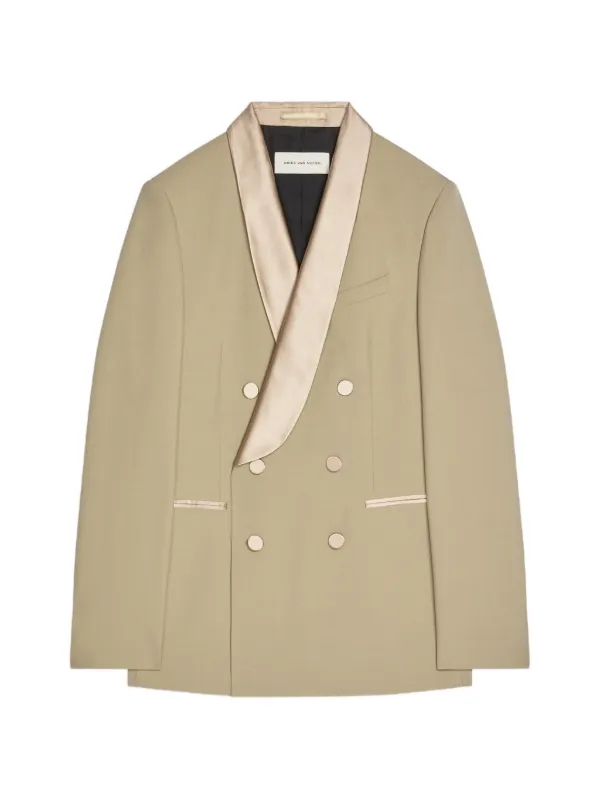 DRIES VAN NOTEN ダブルブレスト タキシードジャケット | ニュートラル 