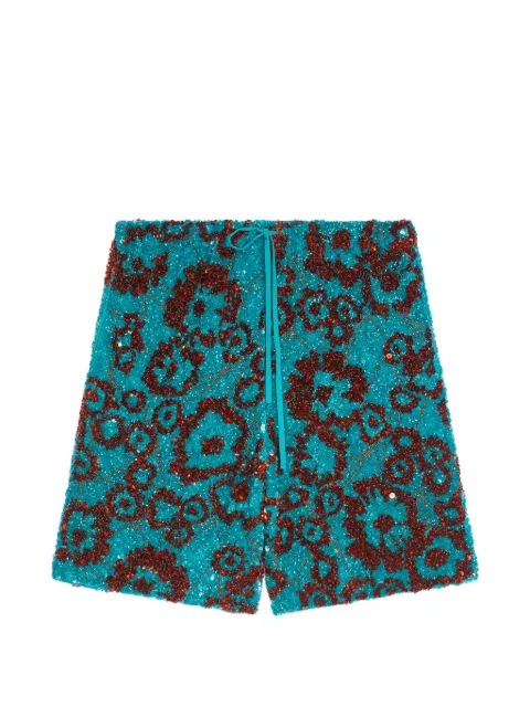 DRIES VAN NOTEN shorts bordados con lentejuelas