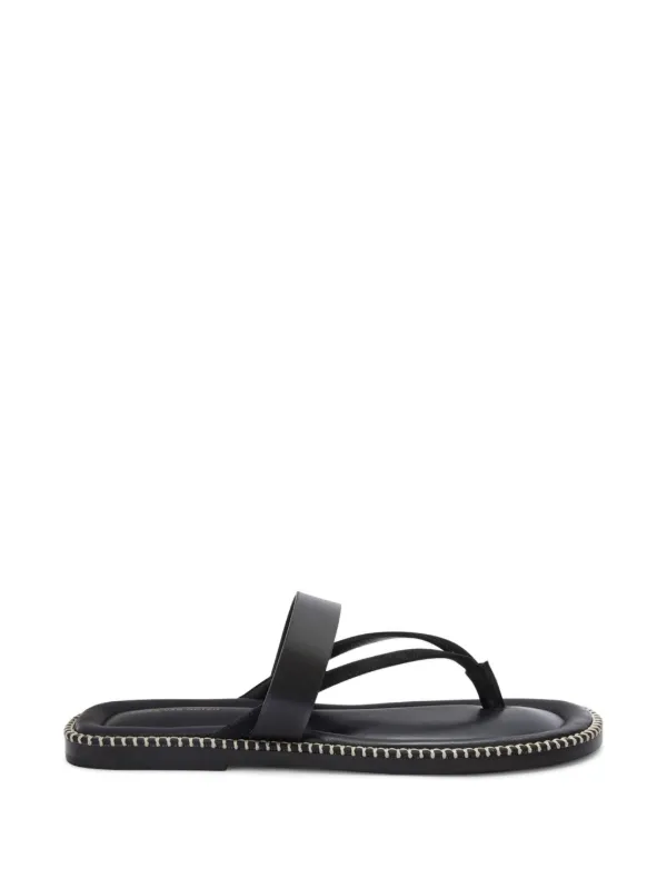 DRIES VAN NOTEN ステッチ レザーサンダル | ブラック | FARFETCH JP
