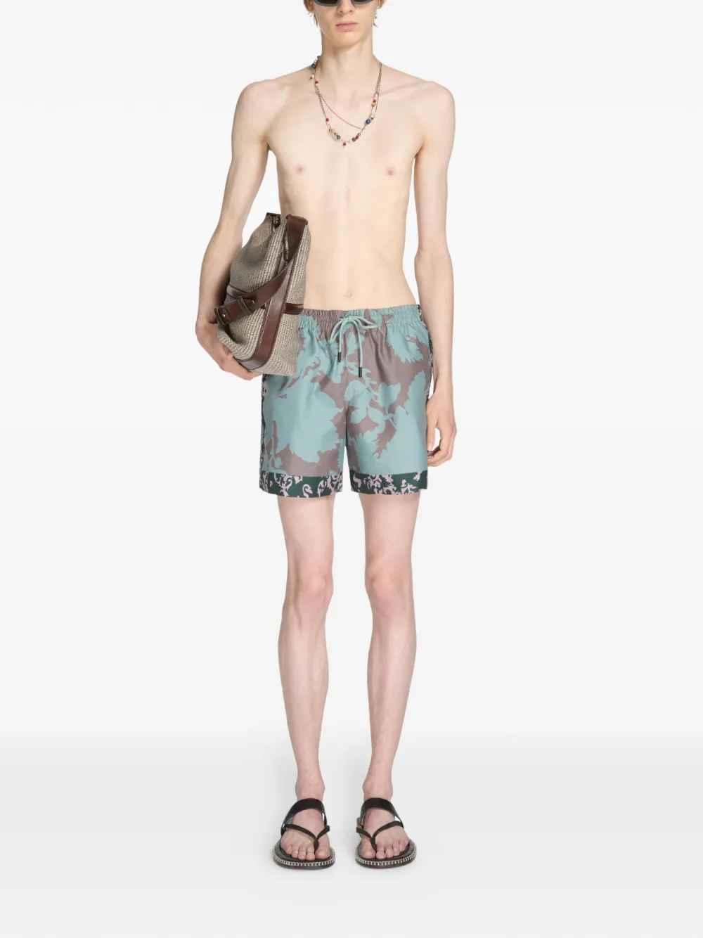 DRIES VAN NOTEN Leren sandalen met stiksel Zwart