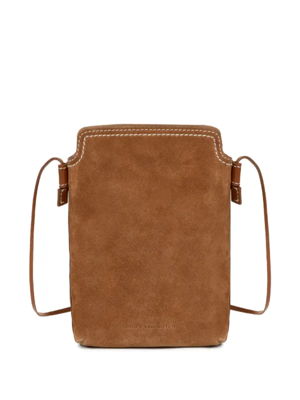 DRIES VAN NOTEN Suede Phone Pouch | Brown | FARFETCH