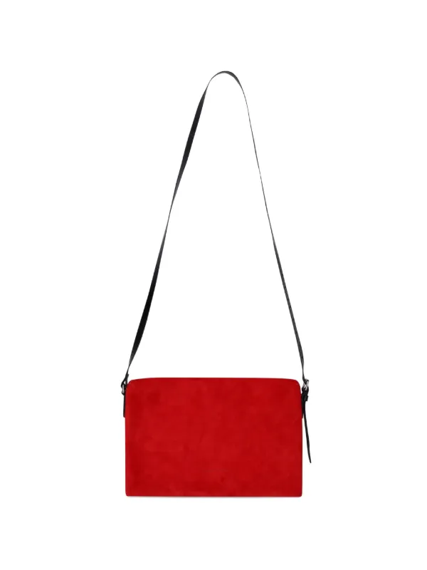 Dries Van Noten Suede Crossbody Bag in Red