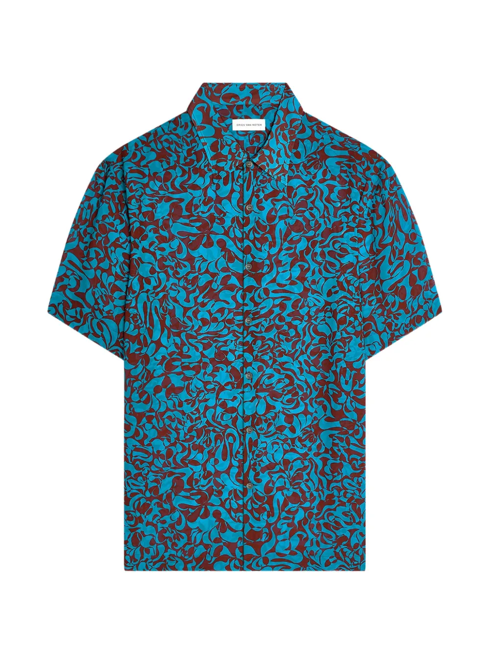 DRIES VAN NOTEN Camicia a fiori con maniche corte - Blu