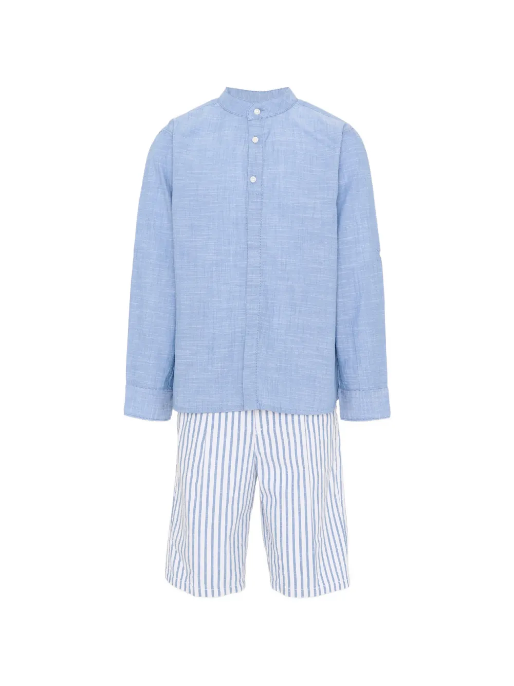 Mayoral striped cotton shorts set - Blu