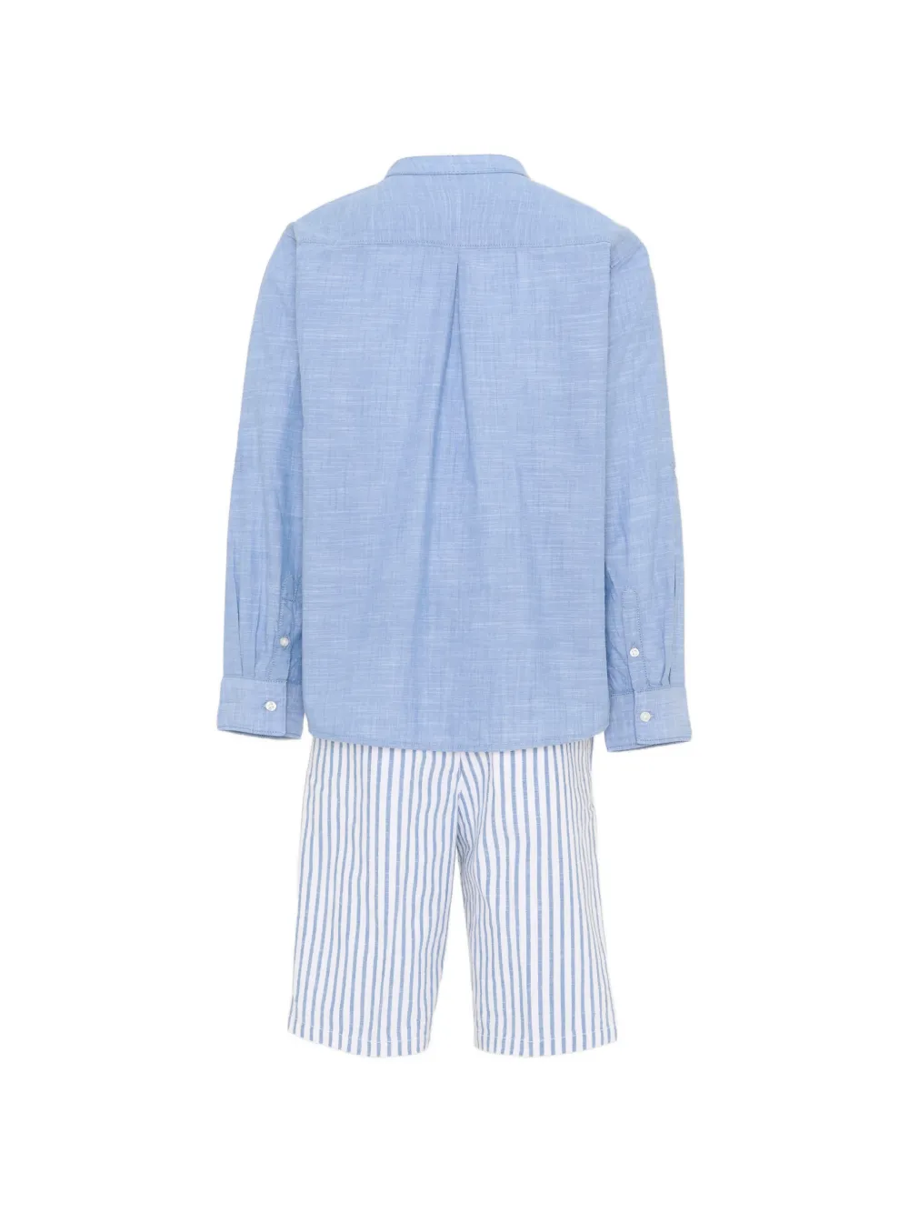  Mayoral Striped Cotton Shorts Set - Blue 