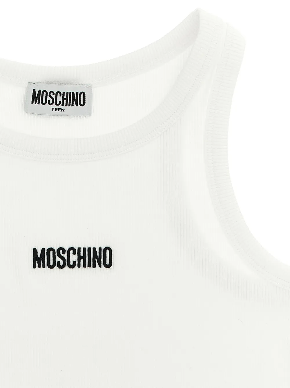 Moschino Kids Tanktop met logo Wit