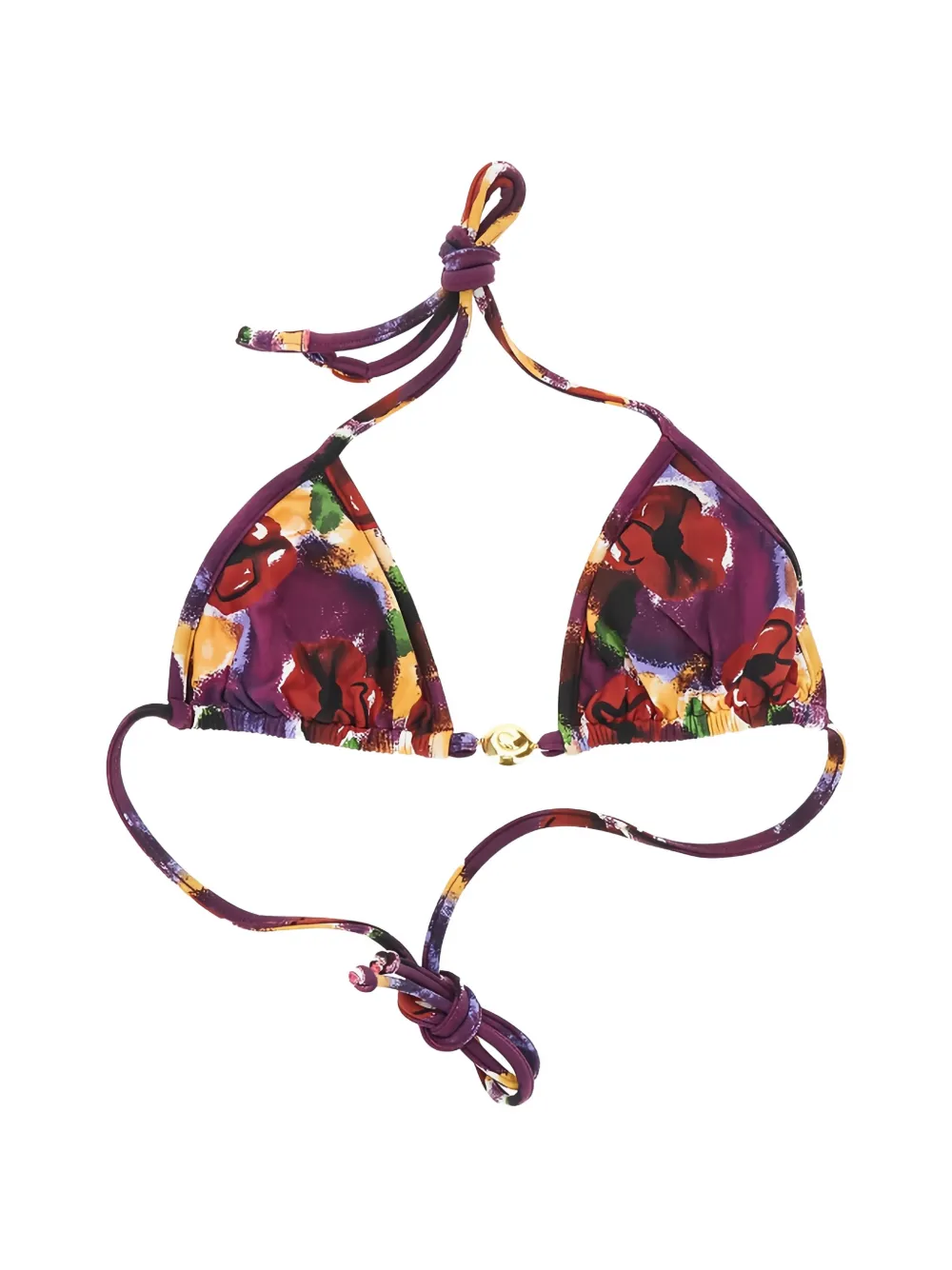 Reina Olga Top bikini Splash a fiori - Viola