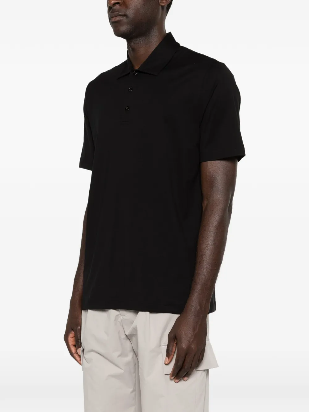 Herno Polo Con Botones - Negro 
