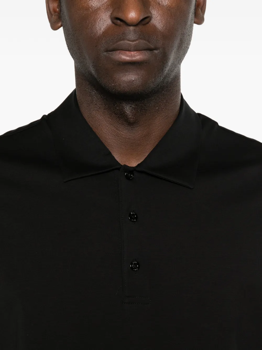 Herno Poloshirt met knopen Zwart