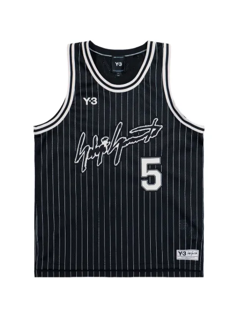 Y-3 striped sleeveless basketball jersey