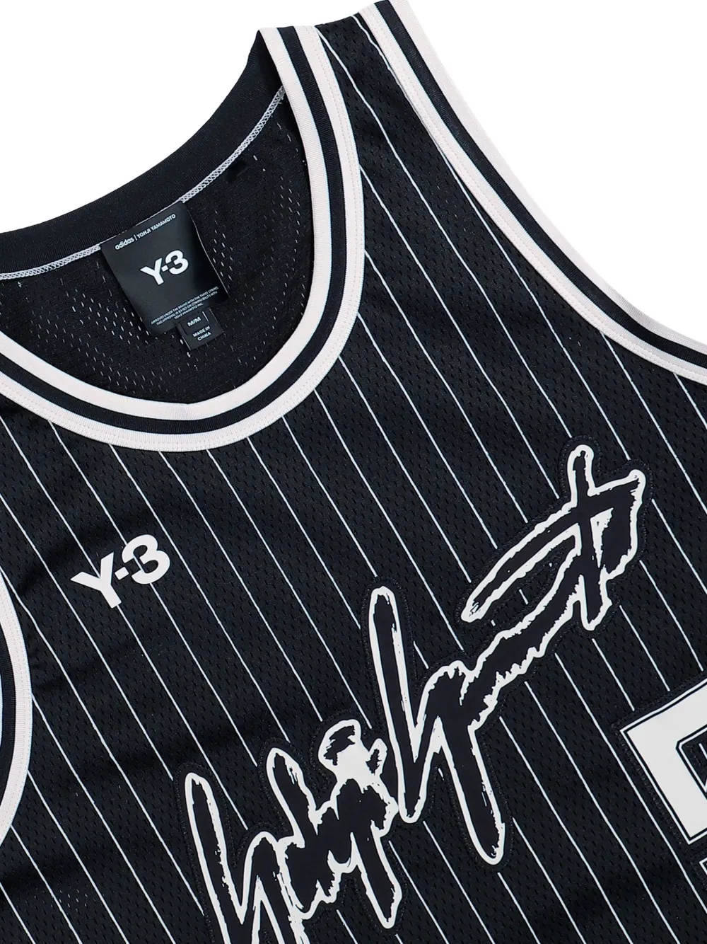 Y-3 Gestreept mouwloos basketbalshirt Zwart