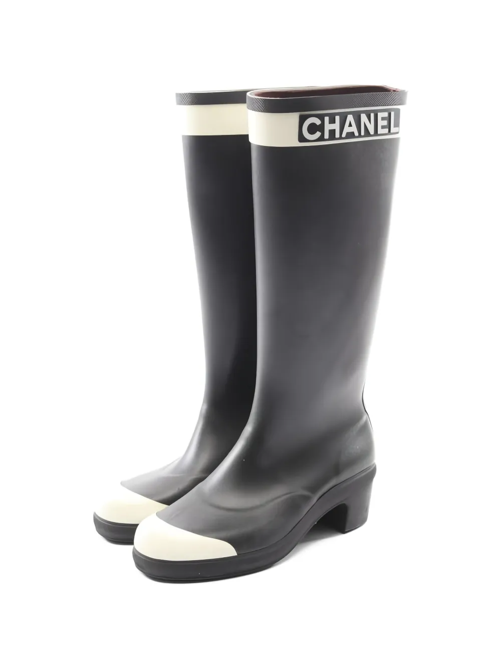 CHANEL Pre-Owned 1986-1988 Coco-mark rain boots - Nero
