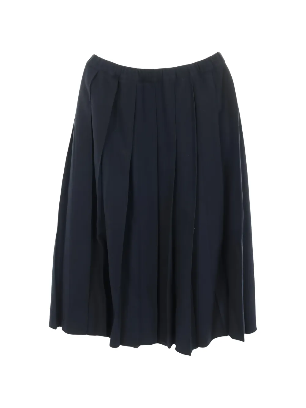 Pre-owned Comme Des Garçons 2010s Pleated Wool Mini Skirt In Blue