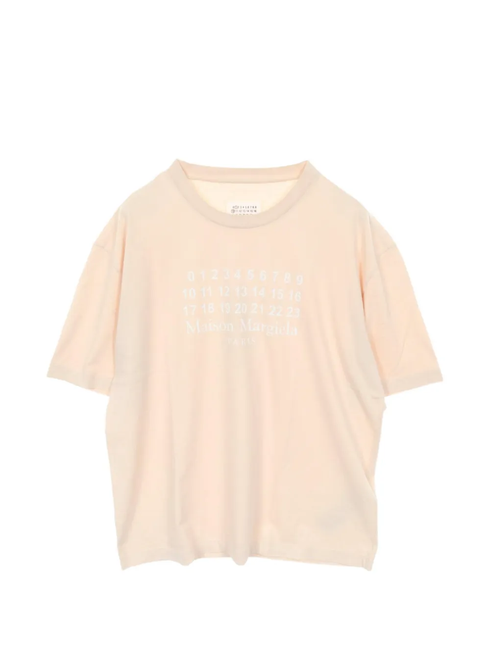Maison Martin Margiela Pre-Owned Numbering logo-print T-shirt - Toni neutri