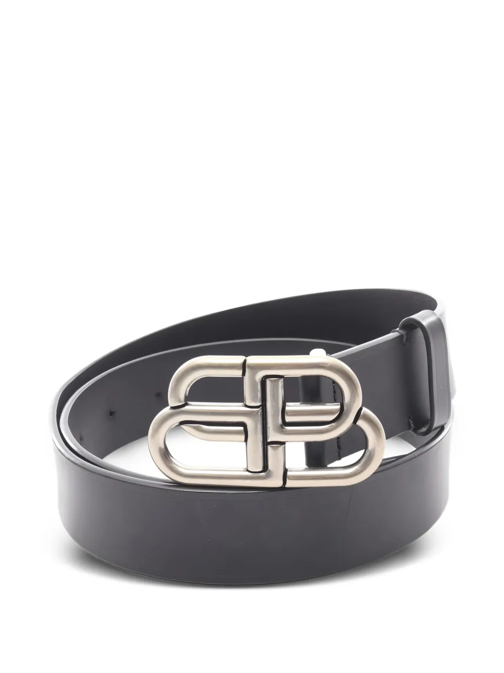 Balenciaga Pre-Owned 2010s BB logo leather belt – Black