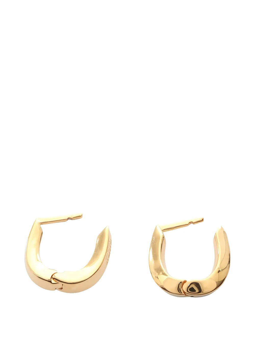 Jil Sander Pre-Owned 2010s logo-engraved hoop earrings - Oro