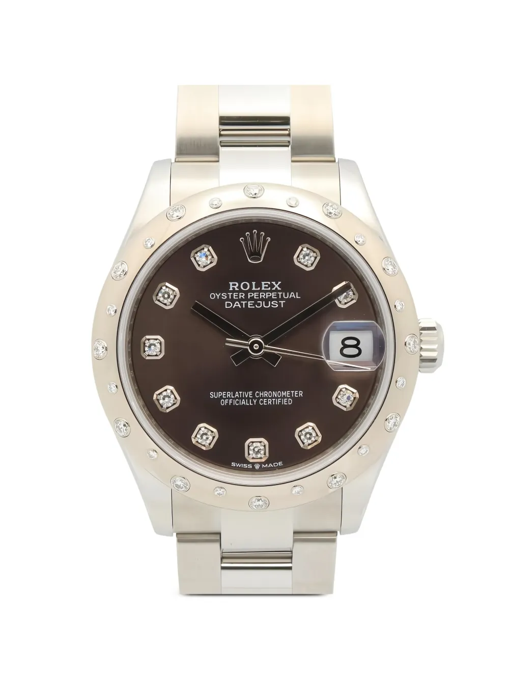 Rolex 2010s Datejust diamond bezel 31mm watch - Marrone