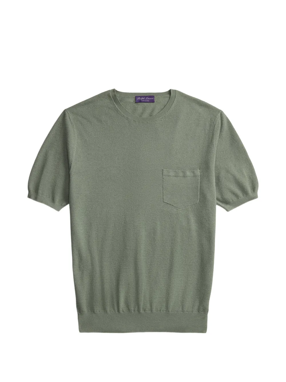 Ralph Lauren Purple Label chest-pocket knitted T-shirt - Verde