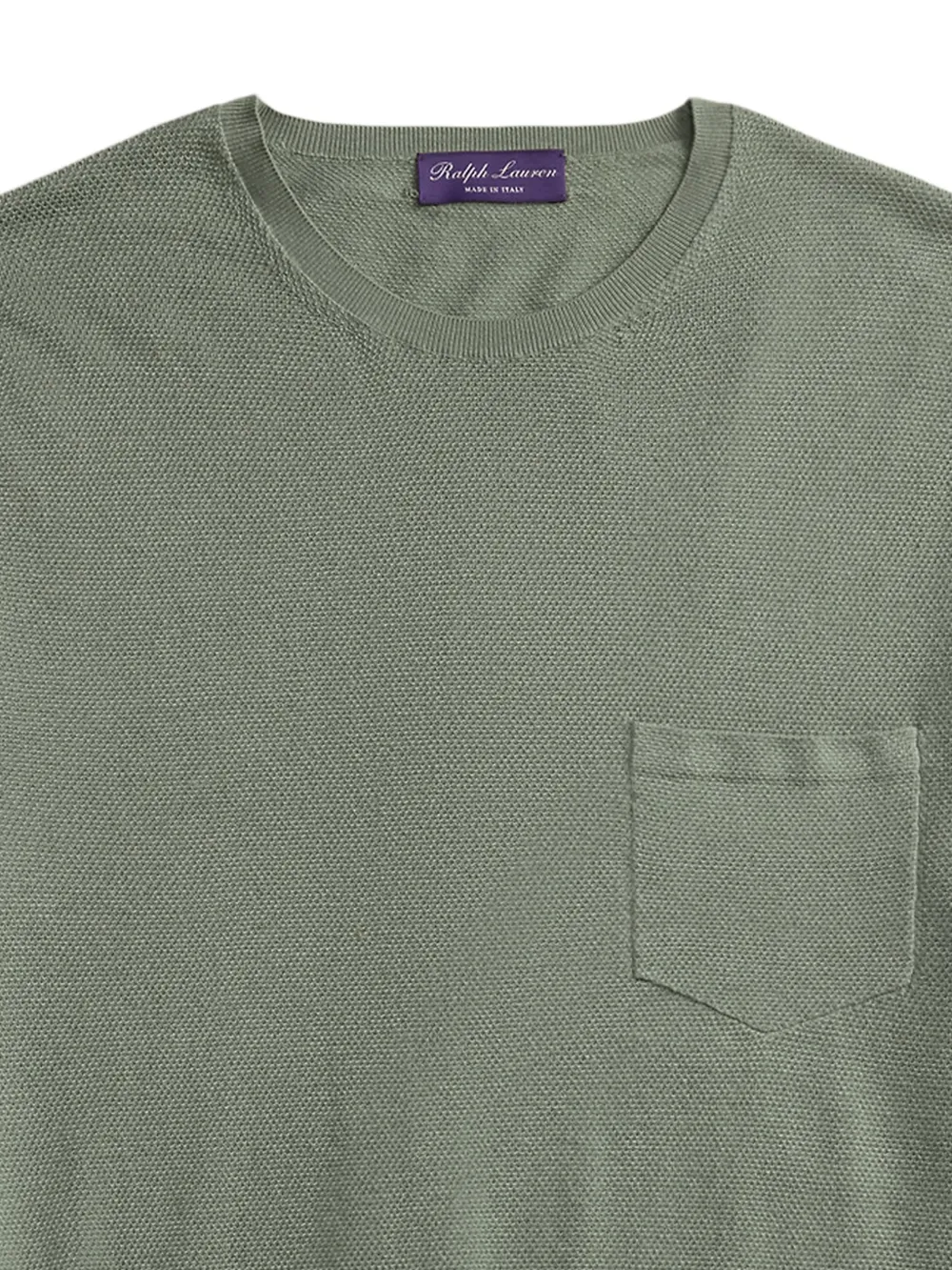 Ralph Lauren Purple Label Gebreid T-shirt met borstzak Groen