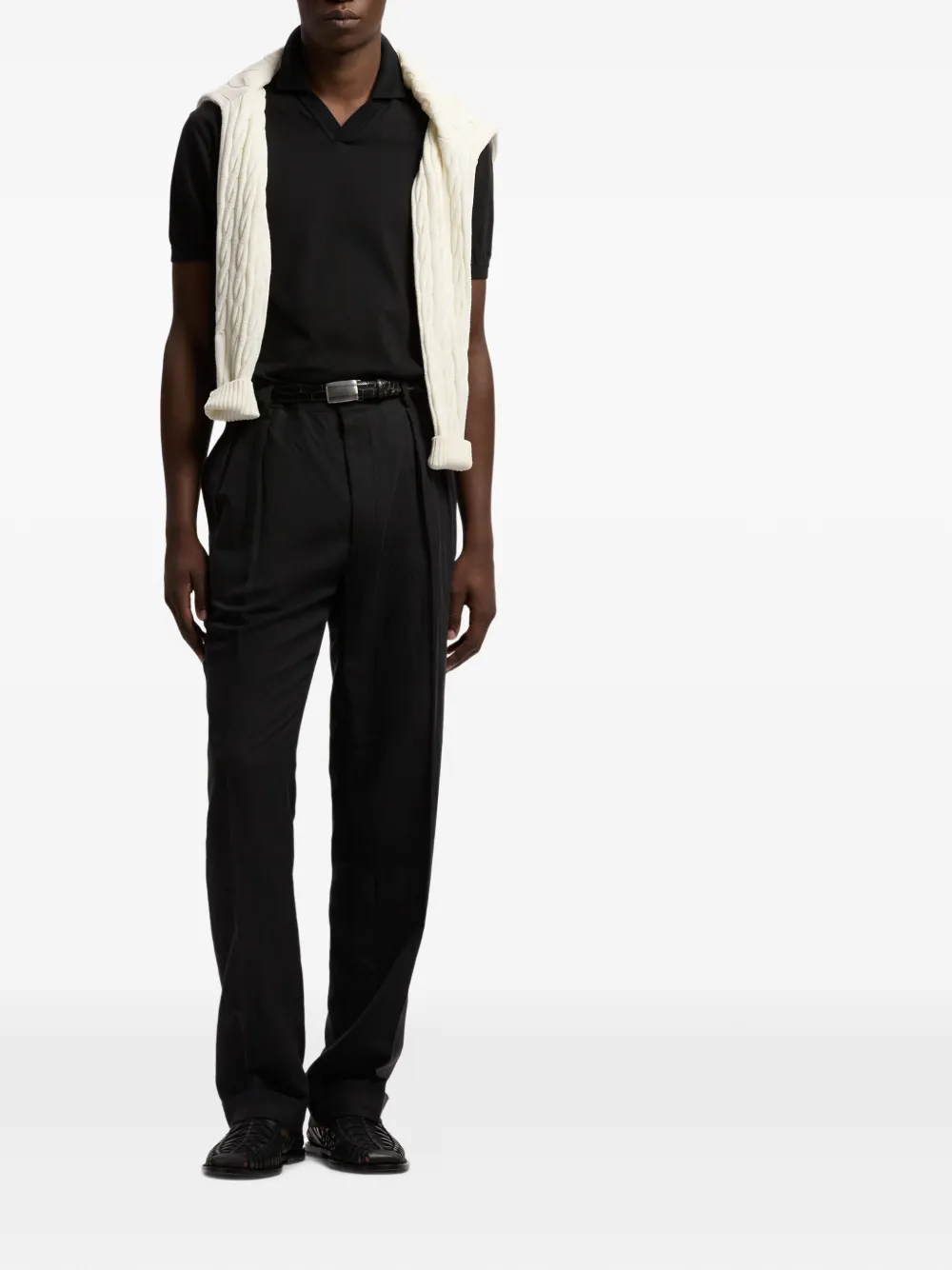 Ralph Lauren Purple Label Plooibroek Zwart