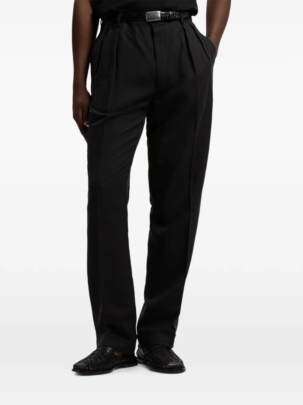 Ralph Lauren Purple Label Plooibroek Zwart