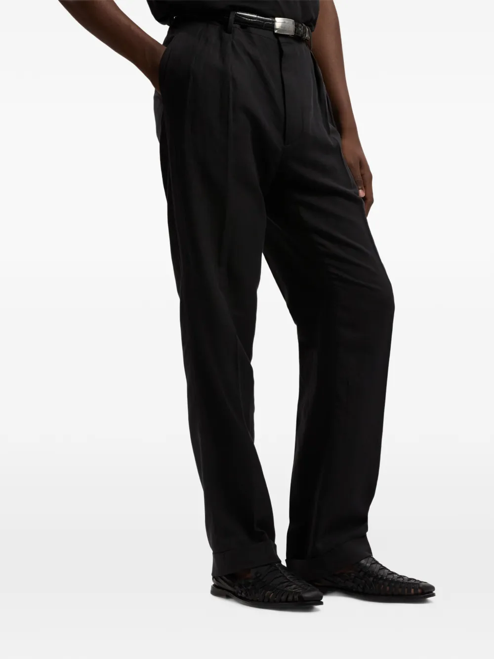 Ralph Lauren Purple Label Plooibroek Zwart
