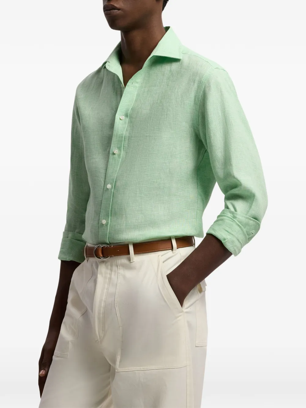 Ralph Lauren Purple Label Geruit overhemd Groen