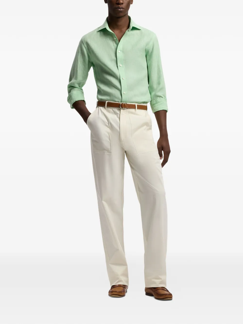 Ralph Lauren Purple Label Geruit overhemd Groen
