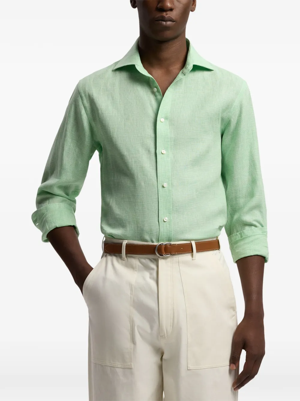 Ralph Lauren Purple Label Geruit overhemd Groen
