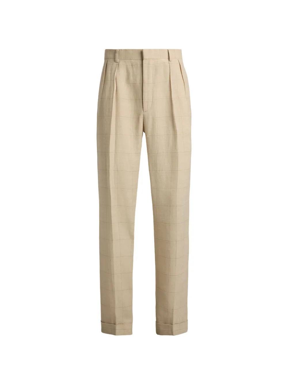 Ralph Lauren Purple Label checked pleated trousers - Toni neutri