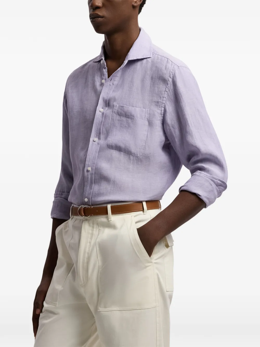 Ralph Lauren Purple Label Overhemd met borstzak Paars