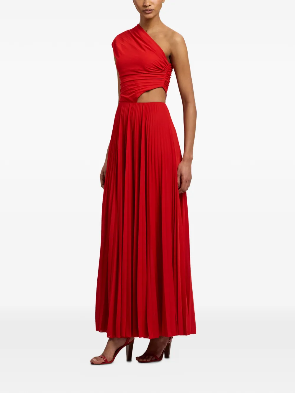 Ralph Lauren Collection Asymmetrische maxi-jurk Rood