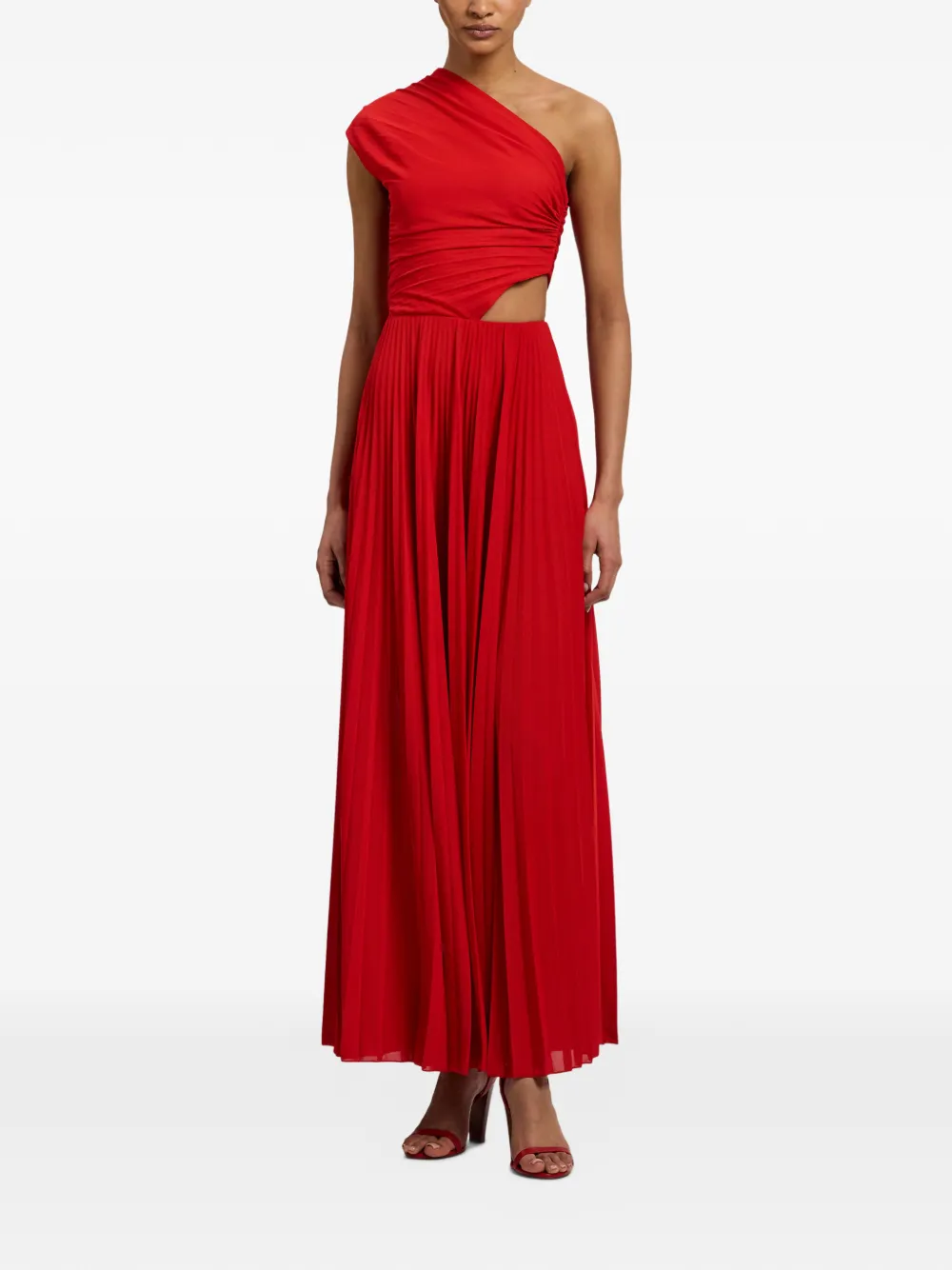 Ralph Lauren Collection Asymmetrische maxi-jurk Rood